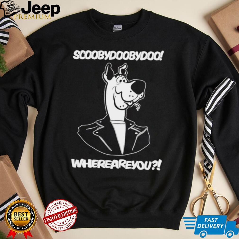 Scoobydoobydoo whereareyou shirt design featuring Scooby-Doo and the Mystery Machine