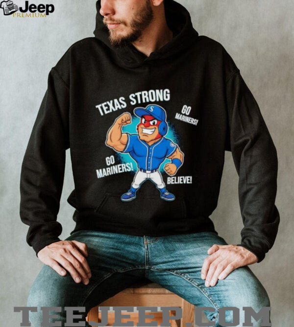 Seattle Mariners Texas Strong Mariner Moose mascot cartoon shirt