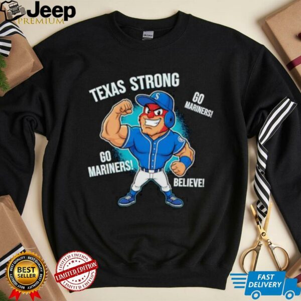 Seattle Mariners Texas Strong Mariner Moose mascot cartoon shirt