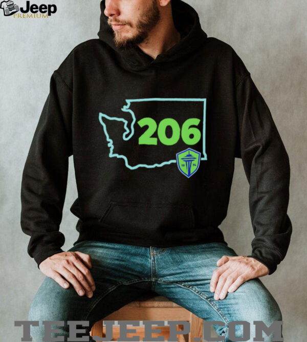 Seattle Sounders FC 206 Area Code State shirt