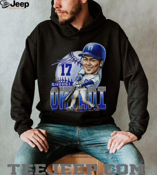 Shohei Ohtani Los Angeles Hitting Los Angeles Dodgers cartoon big head MLB 2025 signature shirt