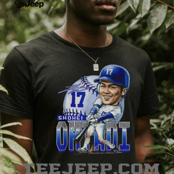 Shohei Ohtani Los Angeles Hitting Los Angeles Dodgers cartoon big head MLB 2025 signature shirt
