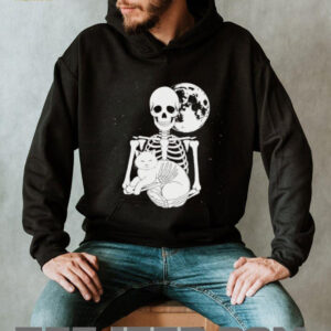 Skeleton Cat Skull Kitty Cute Goth Halloween Shirt