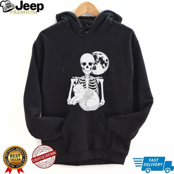 Skeleton Cat Skull Kitty Cute Goth Halloween Shirt