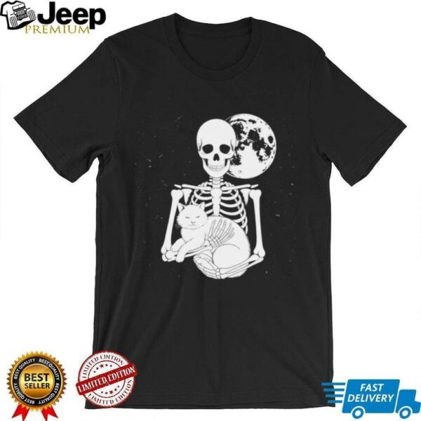 Skeleton Cat Skull Kitty Cute Goth Halloween Shirt