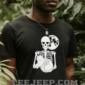 Skeleton Cat Skull Kitty Cute Goth Halloween Shirt