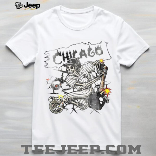 Skeleton vs Chicago White Sox Baseball MLB Game Day spooky Halloween shirt