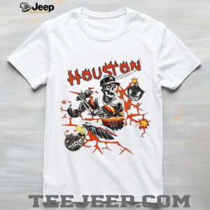 Skeleton vs Houston Astros Baseball MLB Game Day spooky Halloween shirt