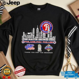 Skyline name Philadelphia Phillies World Series thank you for the memories shirt
