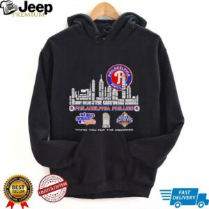 Skyline name Philadelphia Phillies World Series thank you for the memories shirt