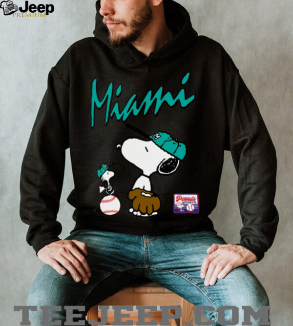 Snoopy Peanuts Ripple Junction Miami Baseball shirt