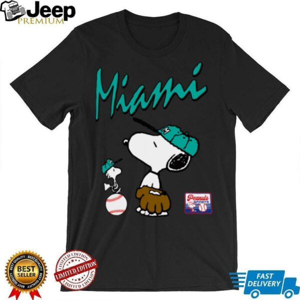 Snoopy Peanuts Ripple Junction Miami Baseball shirt