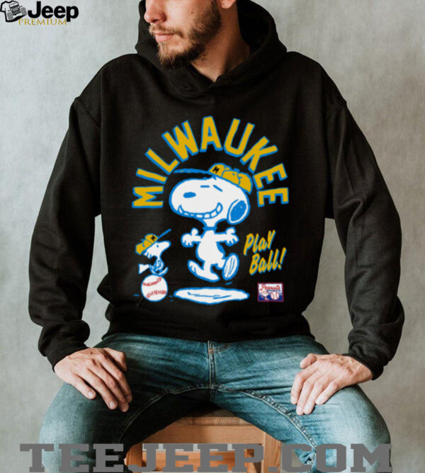 Snoopy Peanuts Ripple Junction Milwaukee Baseball Graphic Tee