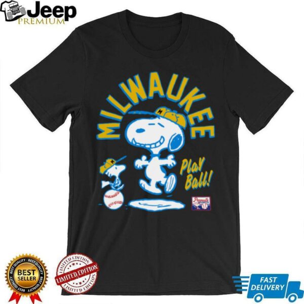 Snoopy Peanuts Ripple Junction Milwaukee Baseball Graphic Tee