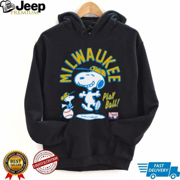 Snoopy Peanuts Ripple Junction Milwaukee Baseball Graphic Tee