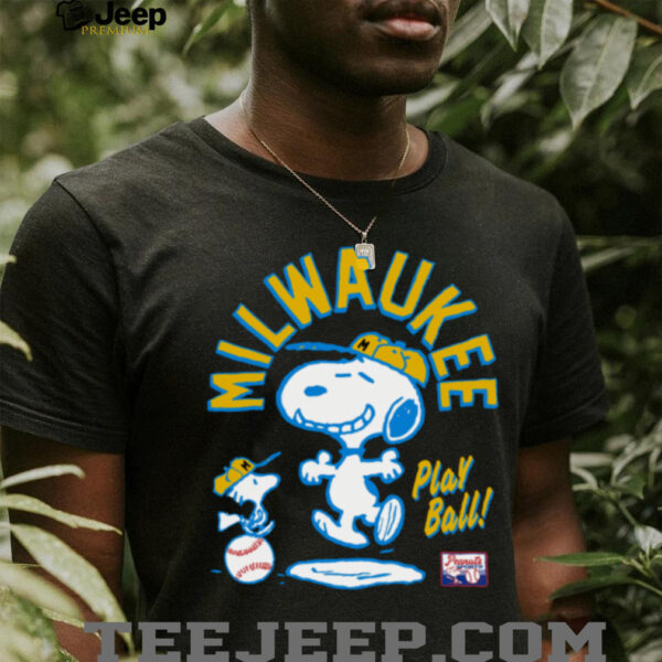Snoopy Peanuts Ripple Junction Milwaukee Baseball Graphic Tee