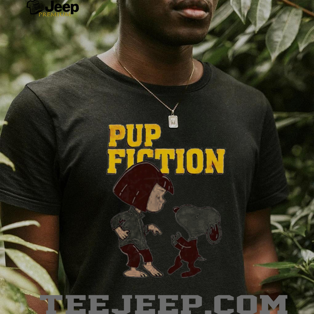 Person wearing the Snoopy Pup Fiction shirt