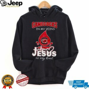 South Carolina Gamecocks in my veins Jesus in my heart 2025 shirt