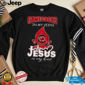 South Carolina Gamecocks in my veins Jesus in my heart 2025 shirt
