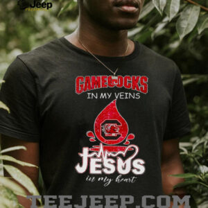 South Carolina Gamecocks in my veins Jesus in my heart 2025 shirt