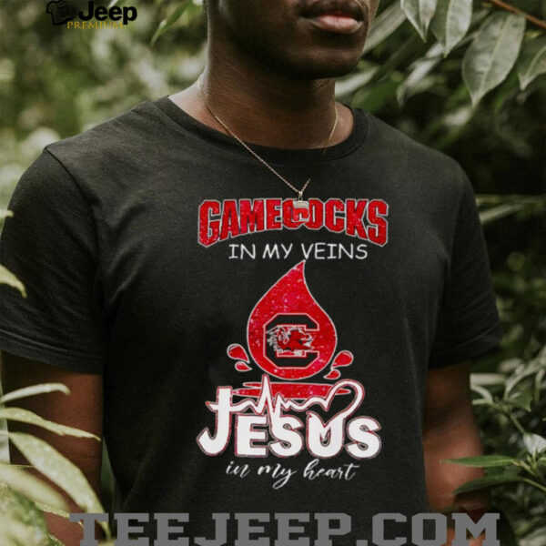 South Carolina Gamecocks in my veins Jesus in my heart 2025 shirt