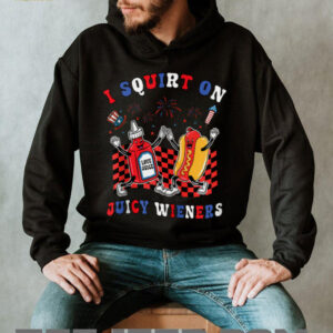 Squirt On Juicy Wieners 4th Of July Hotdog Sarcastic Zip Shirt
