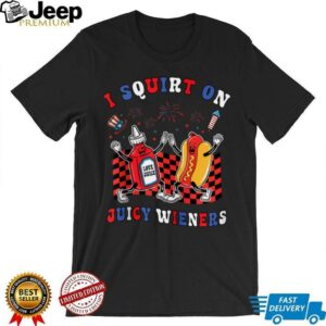 Squirt On Juicy Wieners 4th Of July Hotdog Sarcastic Zip Shirt