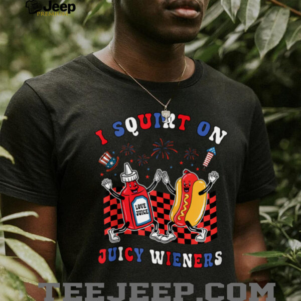 Squirt On Juicy Wieners 4th Of July Hotdog Sarcastic Zip Shirt