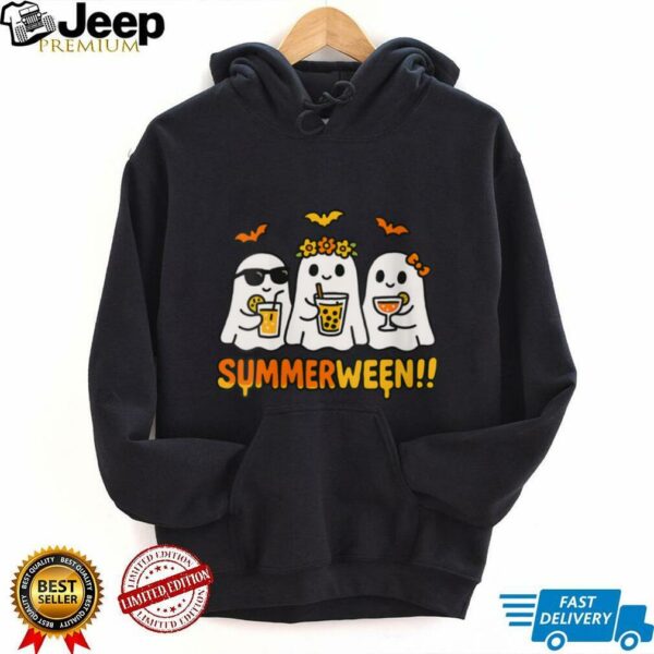 Summerween Ghost Spooky Summer Halloween Beach Vibes Party Shirt