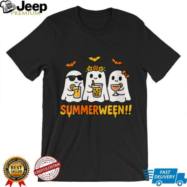 Summerween Ghost Spooky Summer Halloween Beach Vibes Party Shirt
