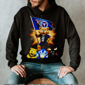 Tennessee Titans mascot standing with flag shirt