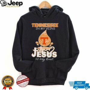 Tennessee Volunteers in my veins Jesus in my heart 2025 shirt