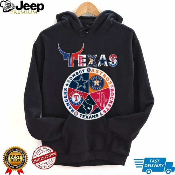 Texas Sports Teams Logo Cowboys x Astros x Rockets x Texans x Rangers Shirt