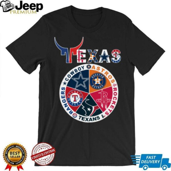 Texas Sports Teams Logo Cowboys x Astros x Rockets x Texans x Rangers Shirt