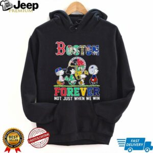 The Peanuts Boston Sports Teams crossing forever not just when we win shirt