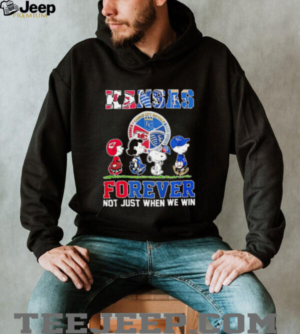 The Peanuts Kansas Sports Teams crossing forever not just when we win shirt