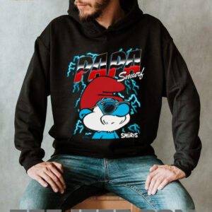 The Smurfs Chrome and Lightning Papa Smurf Retro Cartoon Shirt