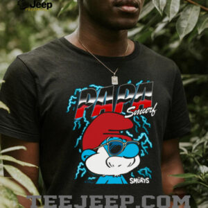 The Smurfs Chrome and Lightning Papa Smurf Retro Cartoon Shirt