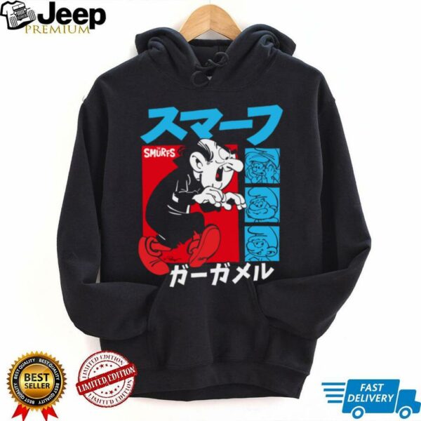The Smurfs Gargamel Kanji Collage Vintage Cartoon Shirt