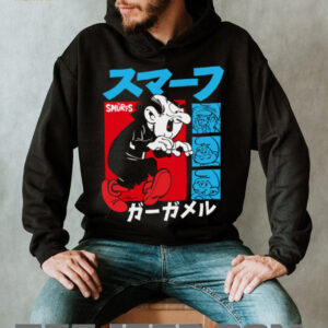 The Smurfs Gargamel Kanji Collage Vintage Cartoon Shirt