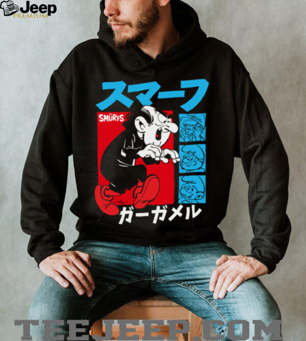The Smurfs Gargamel Kanji Collage Vintage Cartoon Shirt