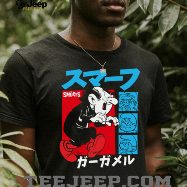 The Smurfs Gargamel Kanji Collage Vintage Cartoon Shirt