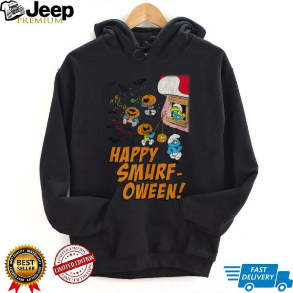 The Smurfs Happy Smurf oween Halloween Pumpkin Retro Cartoon Shirt