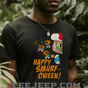 The Smurfs Happy Smurf oween Halloween Pumpkin Retro Cartoon Shirt