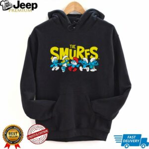 The Smurfs Logo with Smurfs Cast Retro Cartoon Shirt