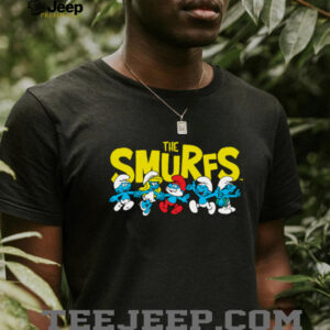 The Smurfs Logo with Smurfs Cast Retro Cartoon Shirt