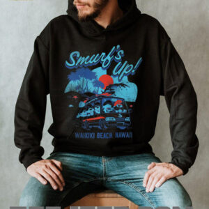 The Smurfs Smurf's Up Retro Waikiki Beach Van Travel Cartoon Raglan Shirt