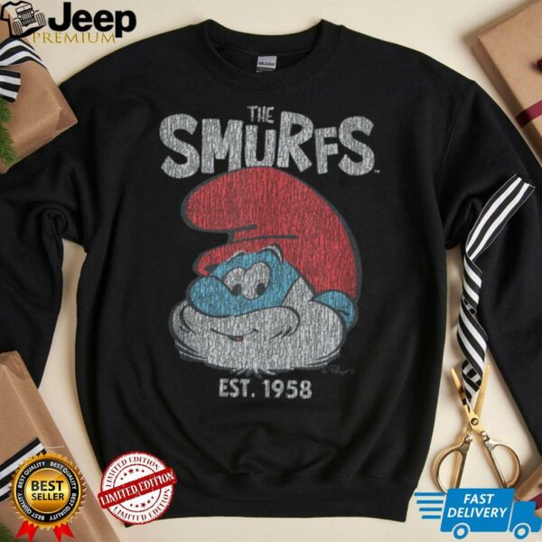 The Smurfs Vintage Papa Smurf Est. 1958 Retro Cartoon Shirt