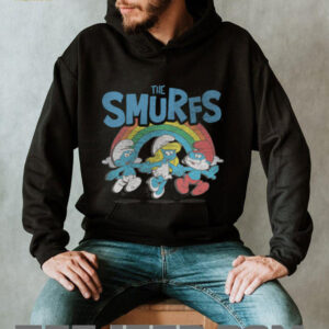 The Smurfs Vintage Rainbow With Characters Cartoon Shirt