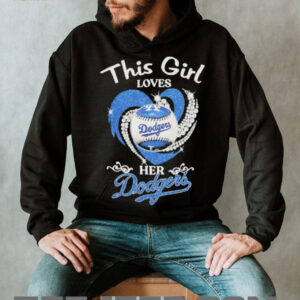 This girl love Los Angeles Dodgers baseball heart diamond shirt